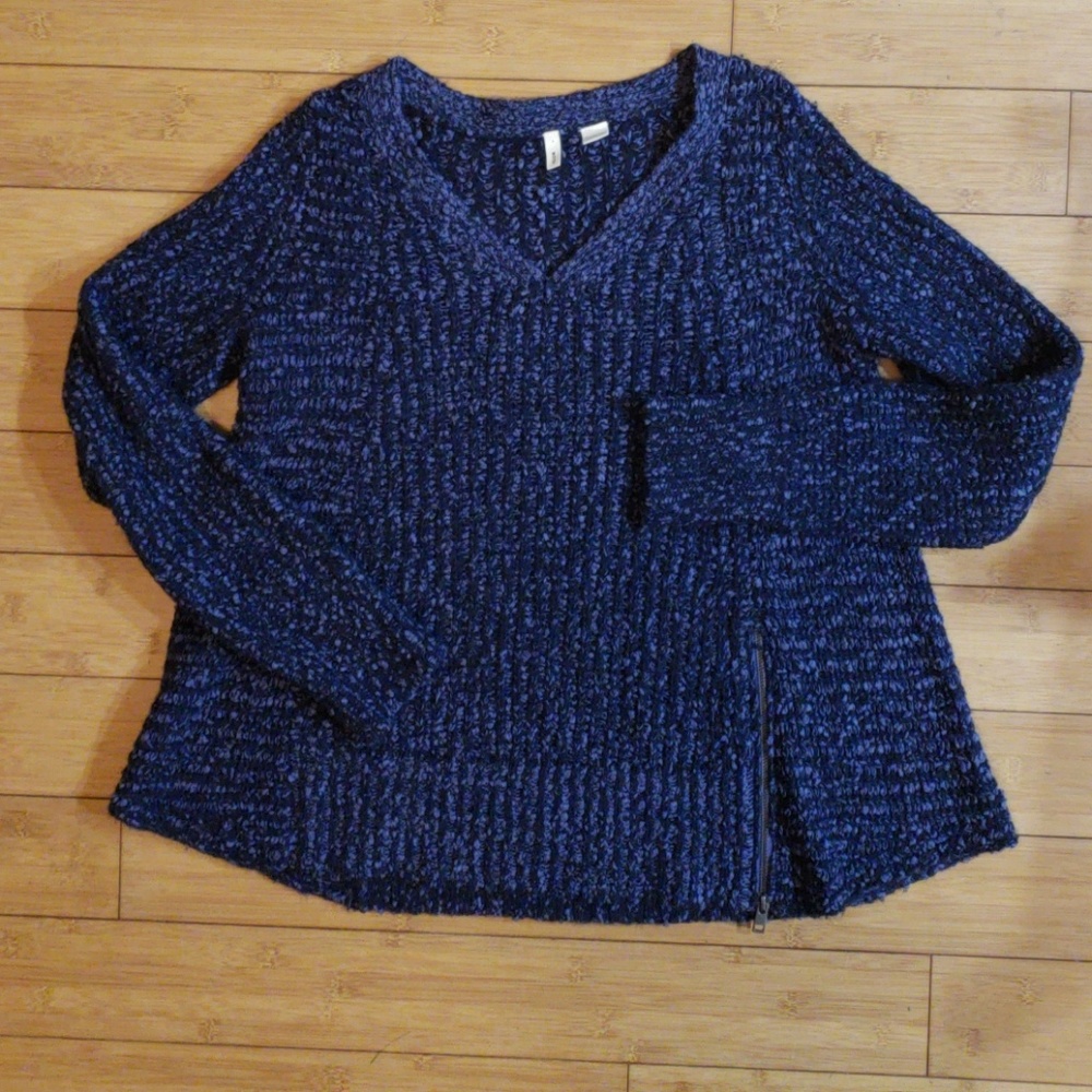 Anthropologie moth chunky knit side zip sweater